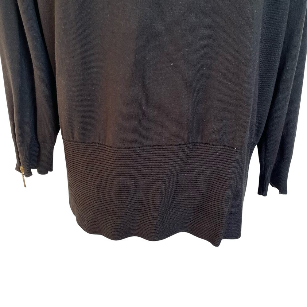 Carmen Marc Valvo Cardigan Women's XL Black Gold Zipper Cuffs Dressy Topper - Picture 8 of 10